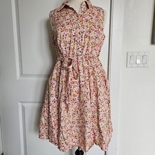 Torrid Womens Dress, A-line, Spring Floral, Collar, Buttons Pockets sz 00