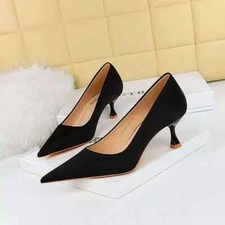 Decolte Scarpe 4 cm Eleganti Nero Camoscio Comode Pelle Sintetica 77006