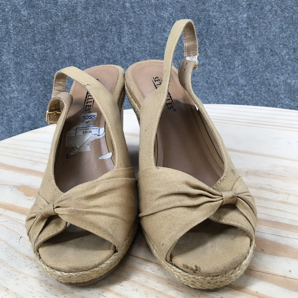 Sandalias Seychelles Mujer 6 M Colada Alpargatas Beige Cuña Corcho Tacones Punta abierta Foto 4 de 4