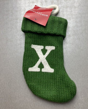 Wondershop Mini Christmas Stocking Green Letter X Knit Mini Size M07 