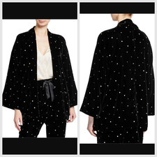 Forte Forte Crystal Glitter Embellished Nero Evening Coat Jacket Size 1 Small