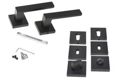 Rosettengarnitur Türgriff Türdrücker Drückergarnitur Türbeschlag INOX Schwarz GI