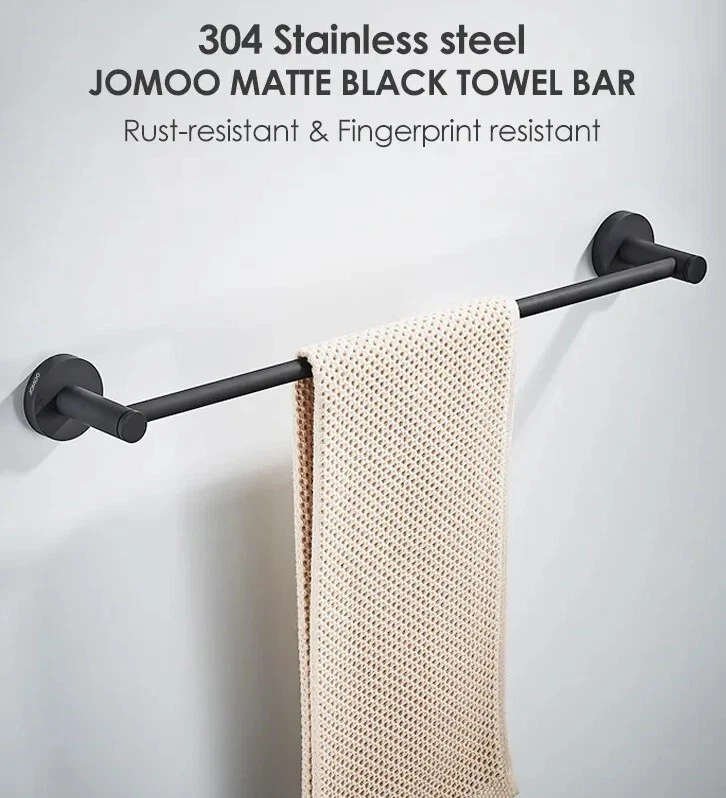 Jomoo Toallero Individual Accesorios Baño Negro Mate Foto 2 de 4