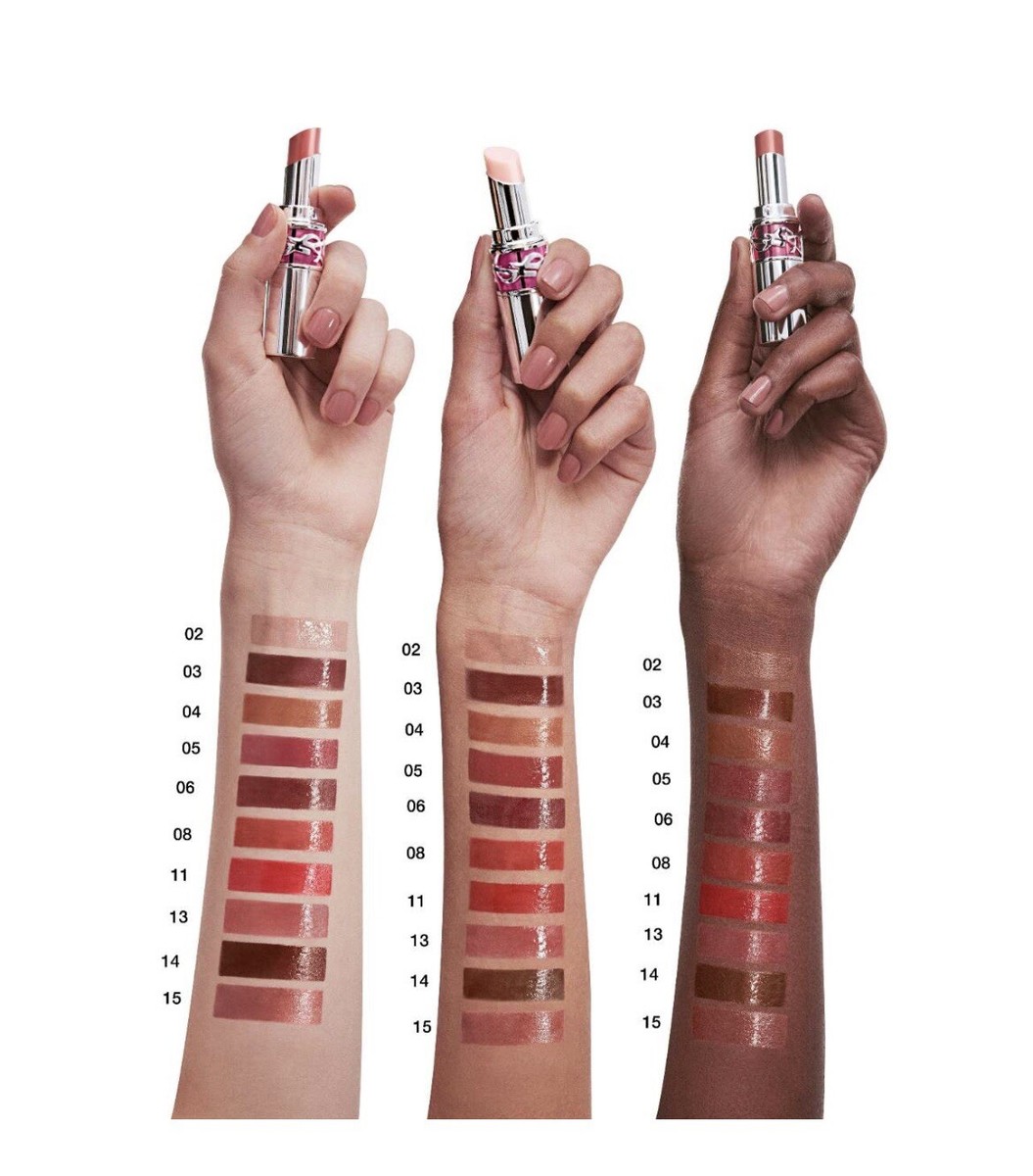 YSL Rouge Volupte Candy Glaze Balm 15 SHOWCASING NUDE 0.11oz/3.2g