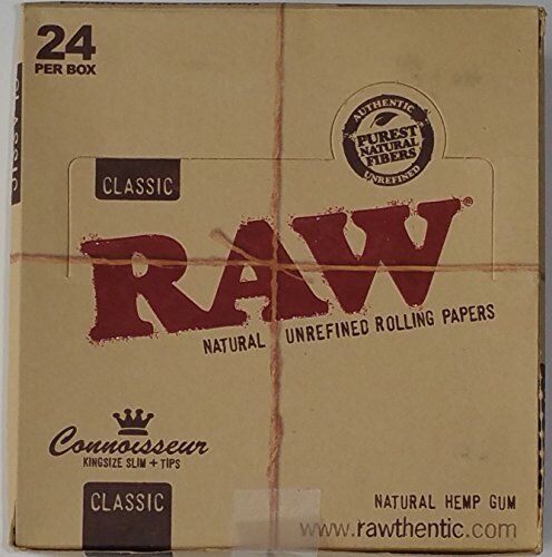 Raw King Size Connoisseur & Tips Natural Hemp 24pc - Picture 1 of 1