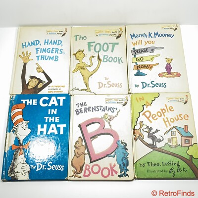 Vintage Dr. Suess Books Lot of 5 Book Club Edition Bright and Early Beginning
