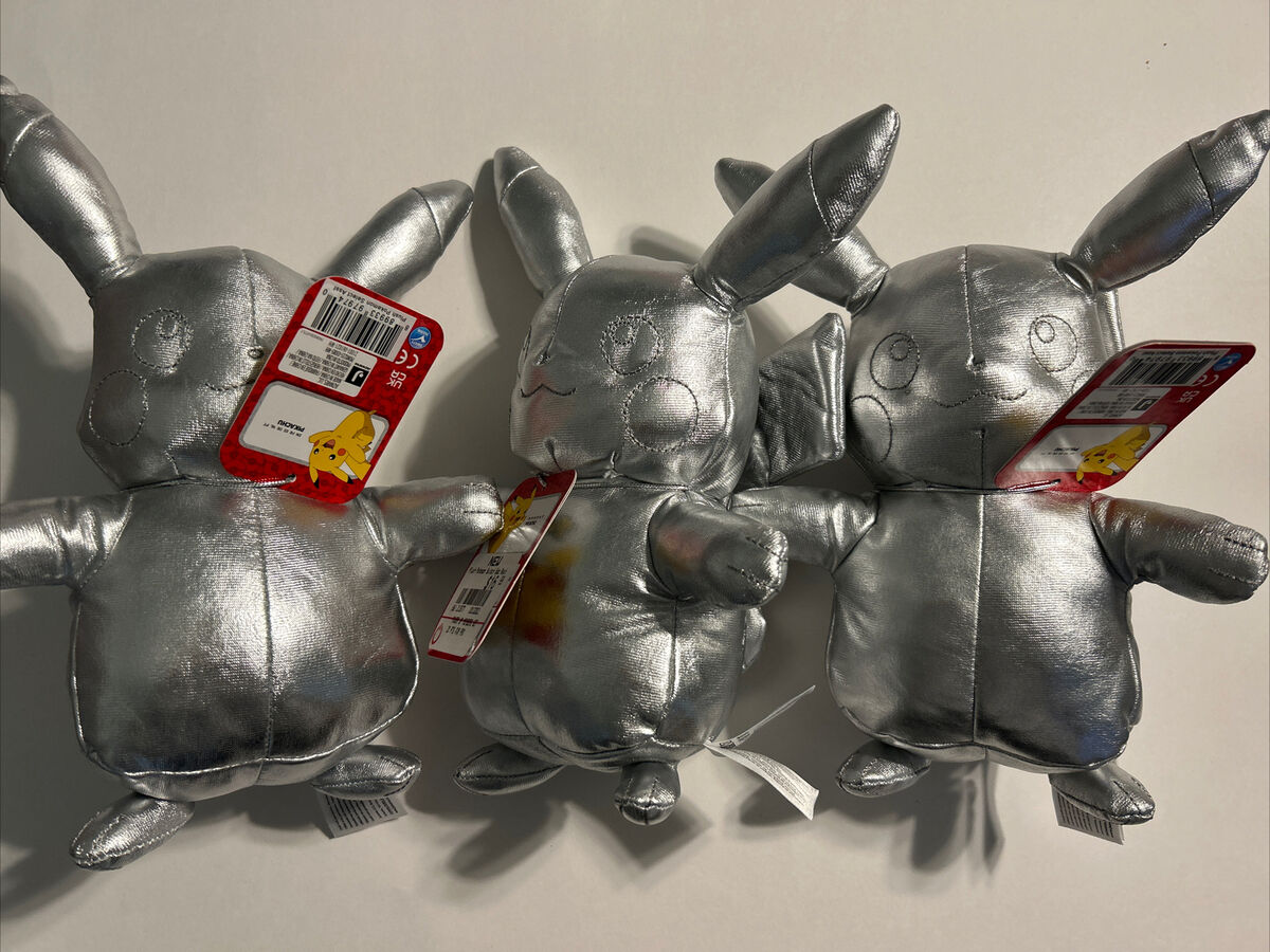  Pokémon 8 Silver Pikachu 25th Anniversary Plush