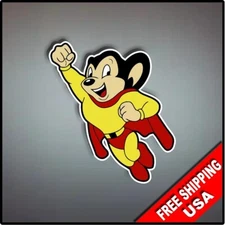 Mighty Mouse 4.5" x 4" Vintage Vinyl Decal Sticker Nostalgic Cartoon