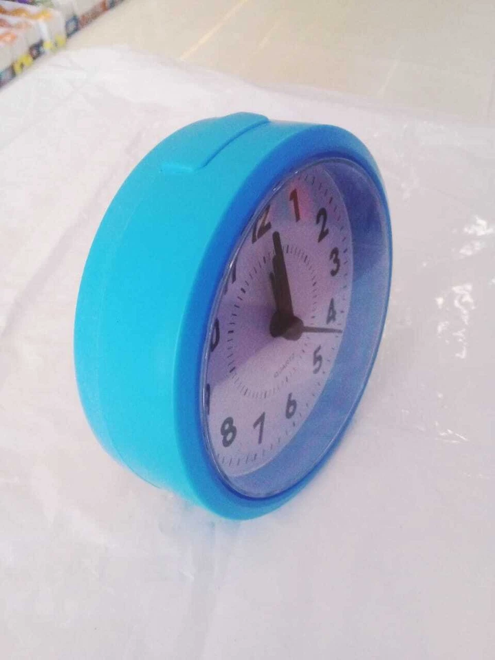 Alarm Clock Blue Cute Battery Bedside Desk Low Noise Quiet Portable Home Decor - Image 4 of 4