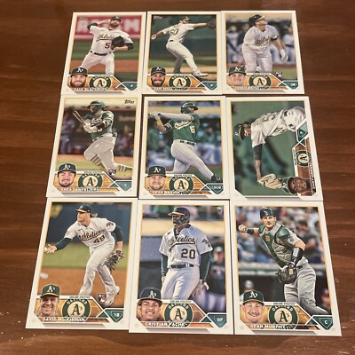 2023 Topps Series 1 OAKLAND ATHLETICS Complete Base Team Set (9 Cards)