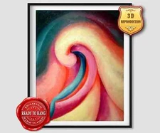 Georgia O'Keeffe Series I No 3. 3D EffectsTexture Gel Handmade Ready to hang