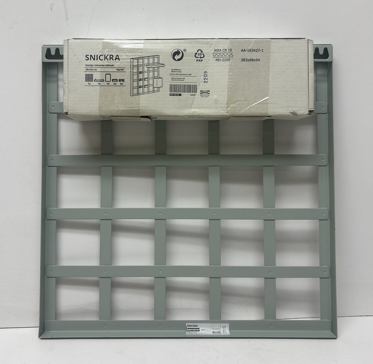 IKEA SNICKRA Wall Storage board set, Steel-8-piece gray-green