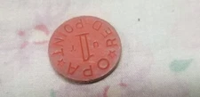 WWII Tough Times Food Ration Token Department Price Adjustment One Red Point.