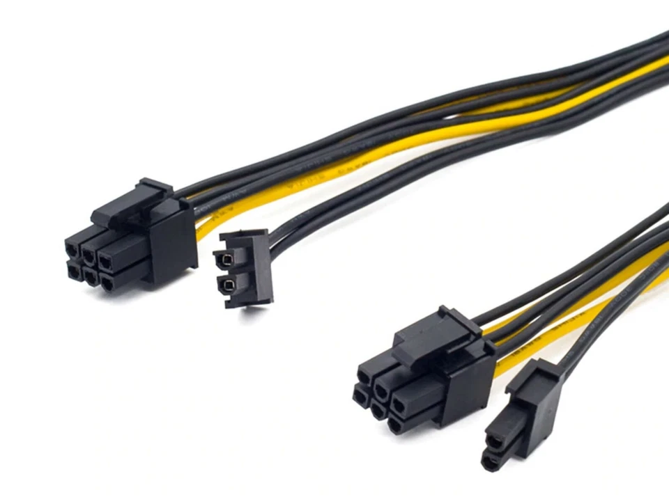 Kentek 9" PCI Express PCIE 8 Pin to 2X 6+2/8 Pin PCIE PC VGA Video Power Cable - Image 3 of 4