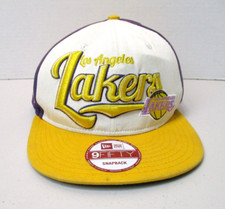 New Era Hardwood Classics Lakers Hat Baseball Cap Purple Gold White Snap Back
