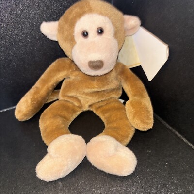 Russ Berrie Monkey Plush Brown  Chip  Stuffed Animal Soft Toy New Tags