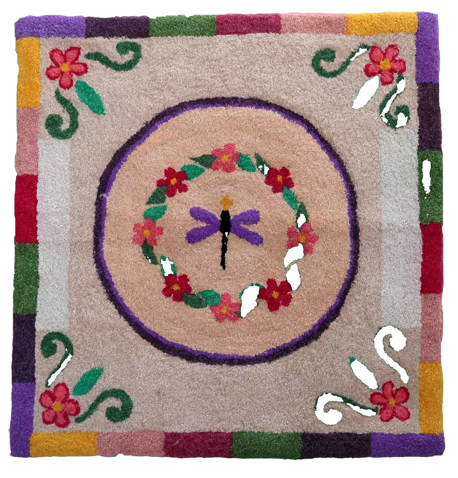 Square Hooked Antique Rugs & Carpets