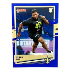 Cesar Ruiz 2020 Donruss Blue Press Proof Rookie Card #281 NFL Saints. rookie card picture