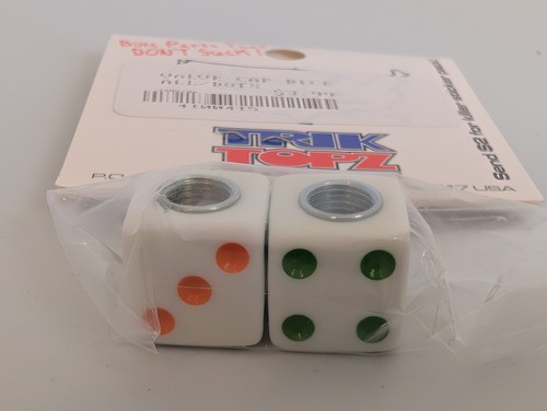 1980s? Vintage Trik Topz Custom MultiColored Dice Valve Caps NOS NIP SoCal USA - Picture 4 of 6