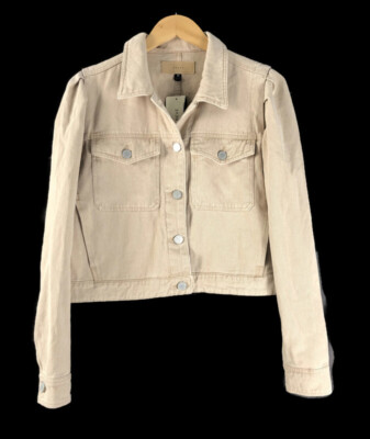 BLANK NYC Rose Dust Denim Jacket Evereve Size Medium Cropped Trucker Jacket $98