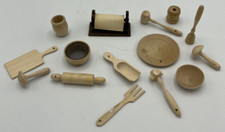 Dollhouse Miniature Wood Kitchen Serving Utensils Lot of 15