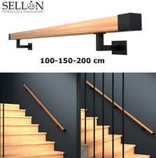 Holz Eiche Wandhandlauf eckig 40x40 Holzhandlauf Geländer Rohr Treppen Halterung