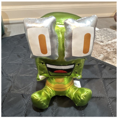 Unspeakable Frog Plush Stuffed Animal Small Green Gold Silver Washable