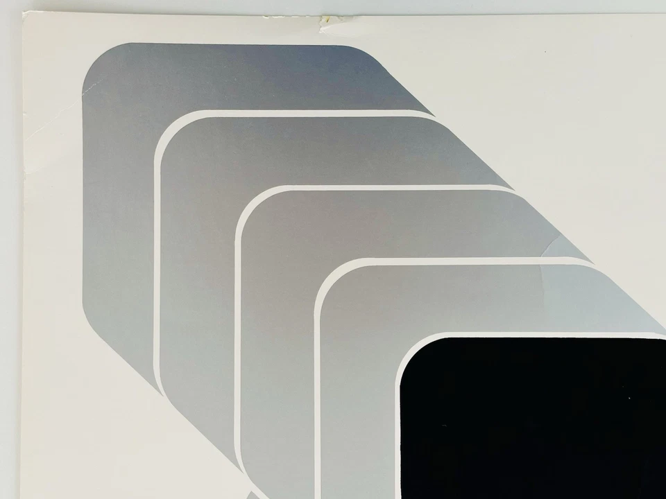 Original THOMAS LENK Signierte Serigraphie Num Siebdruck Silber-Schwarz OpArt 68 - Bild 2 von 4