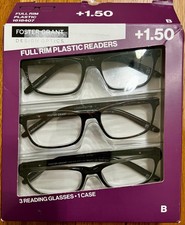 Foster Grant Reading Glasses 3-Pack 1.50 NEW  Damaged Box  Design Optics