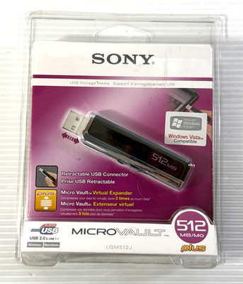 Vintage Sony Micro Vault USB 2.0 512MB Plus Virtual Expander - NEW & SEALED
