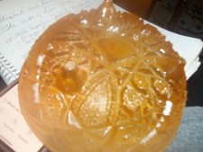 Footed Carnival glass bowl