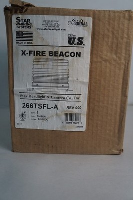 Star Signal USA Made Warning 266TSFL-A X Fire Beacon Amber 9-32 VDC
