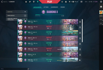 EU Valorant Account - Diamond 3 - Level 35 - Schlumpf | Current Diamond 3
