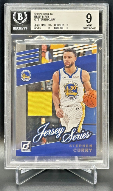 2019 Donruss Stephen Curry GAME WORN Jersey / Patch BGS 9 MINT POP 5 NONE HIGHER