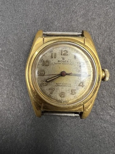 Vintage 1951 Rolex Oyster Perpetual Ref 294 -14K Gold-Original Dial, Bubbleback