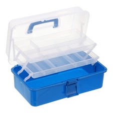 Art Tool Storage Box Craft Supplies Organizer for Brushes , Trans Blue, 1 Pcs