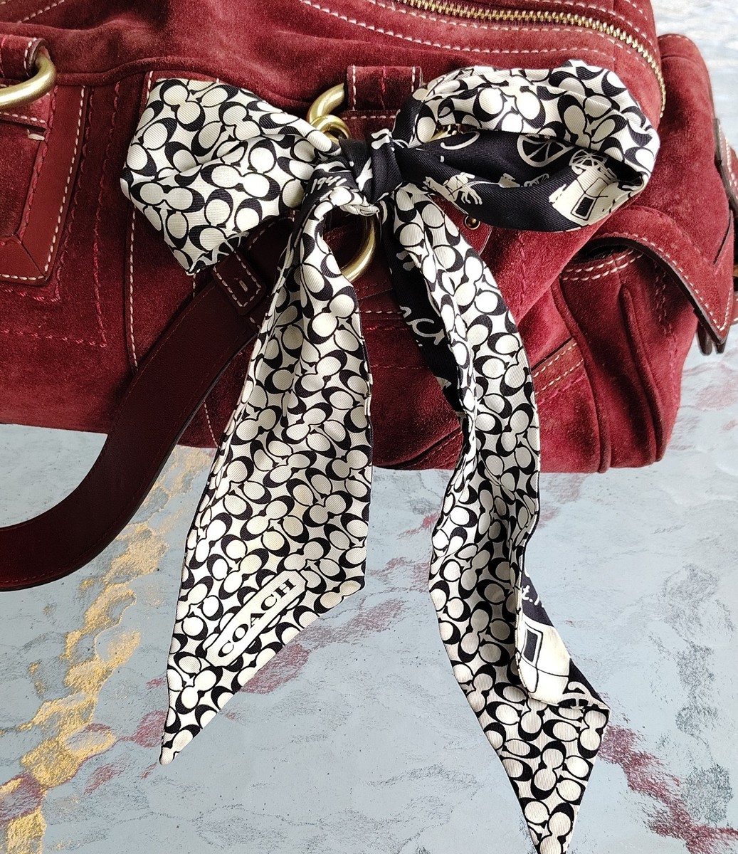 Coach Women's Silk Scarf Iconic Carriage & Signature C Print | eBay