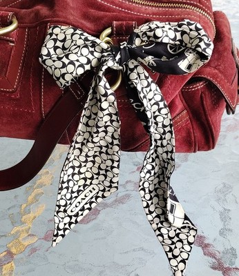 Coach Women's Silk Scarf Iconic Carriage & Signature C Print | eBay