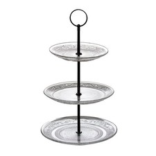 Image of 3 Tier Glass Cake Stand Afternoon Tea Wedding Plate Party Tableware Display