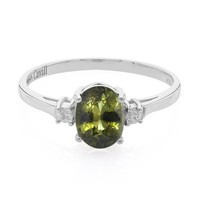 Mosambik Kupfer Turmalin 1,44Ct Platin Silber Ring