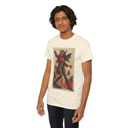 Demon Lady Gothic Graphic Tee Heavy Cotton Shirt, Alternative Style Horror Theme - Picture 33 of 47