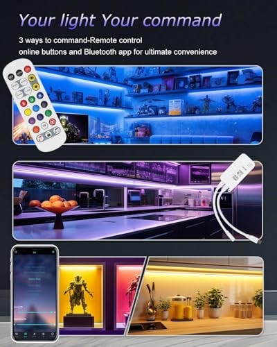 Color Cabinet Lighting, 4pcs 12" Linkable RGB LED Light Bar Kit for Display - Picture 4 of 6