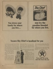 1964 Texaco Sky Chief Gasoline PRINT AD Blended For Where You Live VTG 1960s