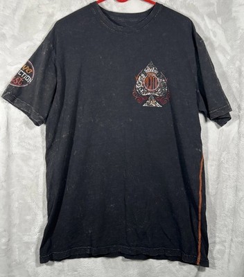 Affliction Shirt Men's 2XL Black American Customs Live Fast Skull Graphic Tee