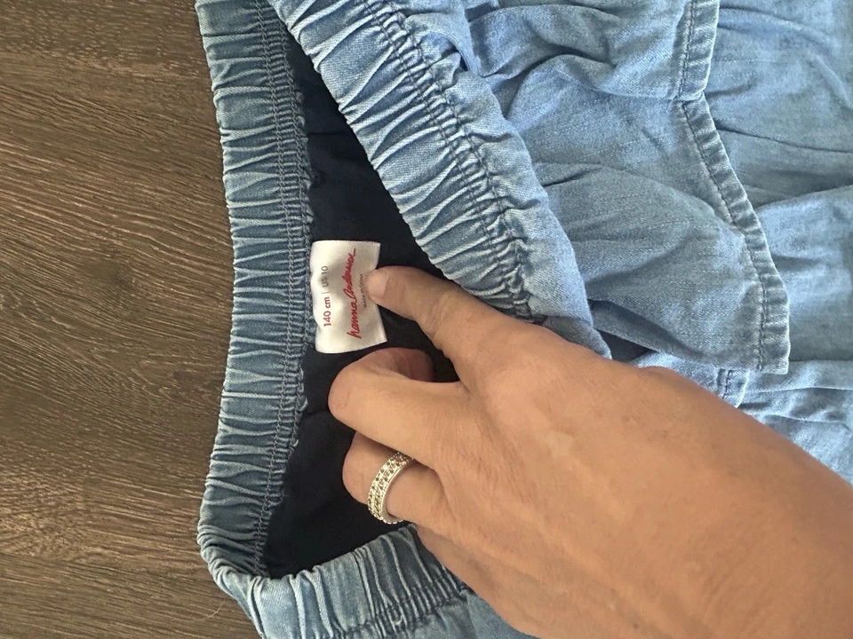 Hanna Andersson Girls Skirt Tiered Ruffle Skort Blue Denim~Size 10 Preppy School - Image 3 of 4