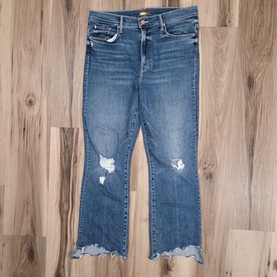 MOTHER The Insider Crop Step Chew Dancing on Coals Size 32 Distress