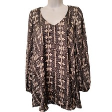 Show Me Your Mumu S Donna Michelle Tunic Dress Snake Print V Neck Long Sleeve