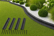 Flexible Rubber Lawn Edging, Garden Border Edge Grass Pathways Palisade 1.2m