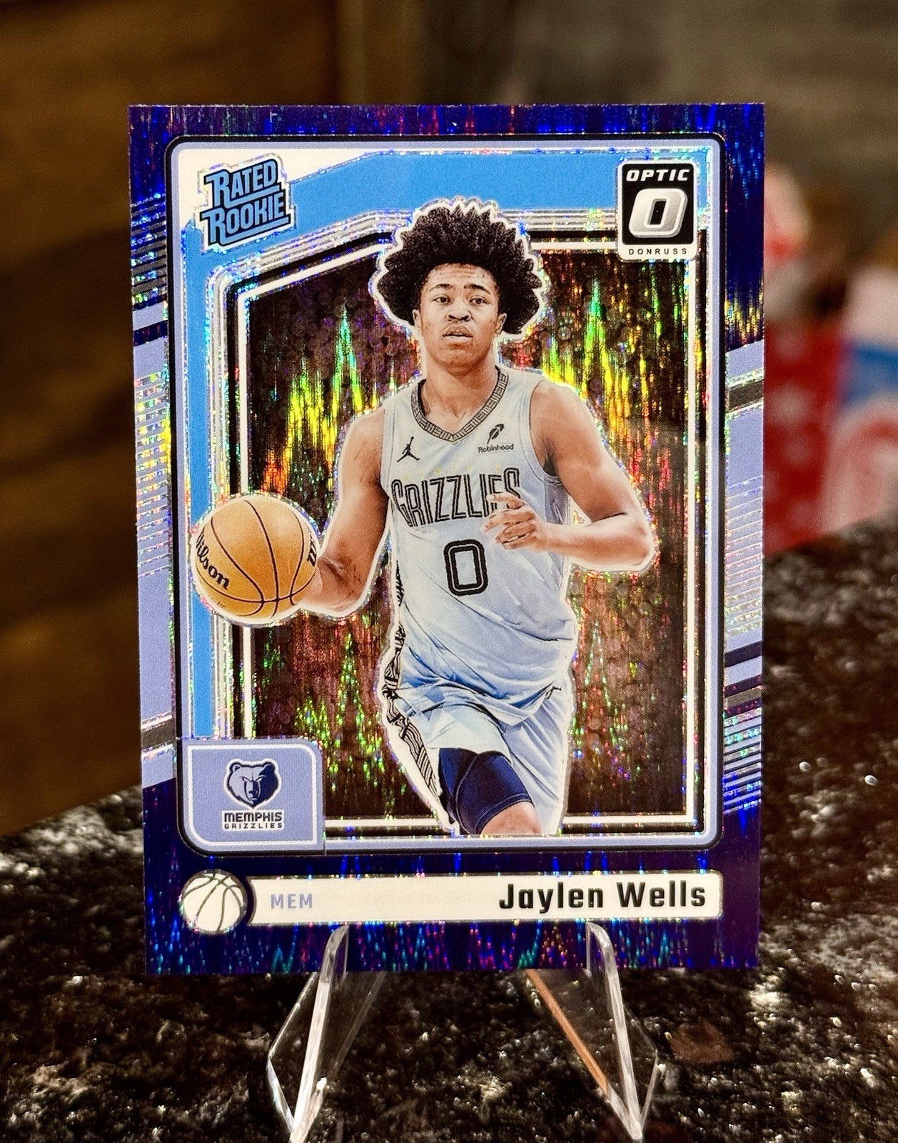 2024-25 Donruss Optic JAYLEN WELLS RC Rated Rookie PURPLE SHOCK #252 Grizzlies