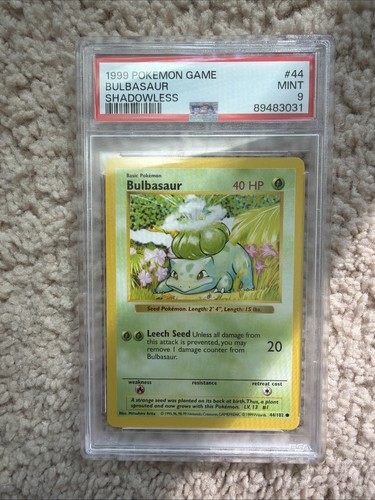 Bulbasaur (Shadowless) graded PSA 9 for sale on eBay